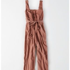 American Eagle Corduroy Button-Front Jumpsuit